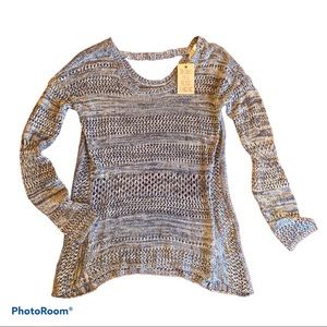 Pink Rose Blue Cotton knit Sweater